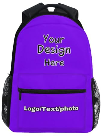 RPLIFE Sac à livres personnalisé léger pour enfants, sac à livres de voyage personnalisé pour garçons et filles, fournitures de rentrée scolaire, 40,6 cm