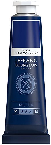Lefranc Bourgeois 810018 feine Ölfarbe, lichtecht mit hervorragender Deckkraft & hoher Farbintensität, gleichmässiger Konsistenz und optimaler Mischbarkeit, 40ml Tube - Phthalozyaninblau