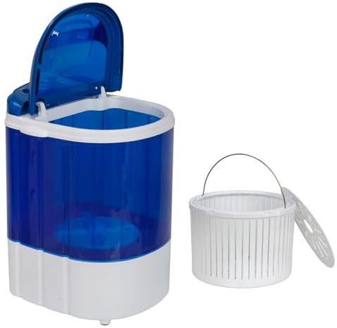 SUPER DEAL Portable Washing Machine, Single Tub Small Laundry Washer 5.7 lbs Washing Capacity for Apartments, Dorms,Traveling, RV, Semi-automatic Laundry 110V, Blue