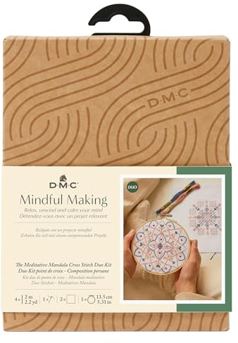 DMC Cross Stitch Duo Kit - Mindful Making Meditative Mandala (BK1953)