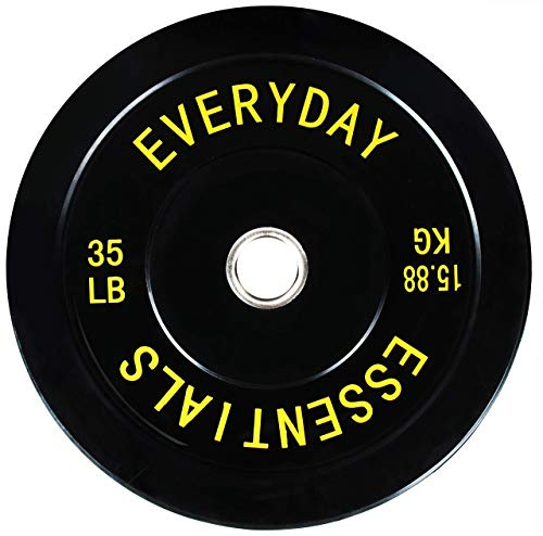 Signature Fitness - Disco de peso olímpico de 2 pulgadas con cubo de acero, 35 libras, individual, color negro