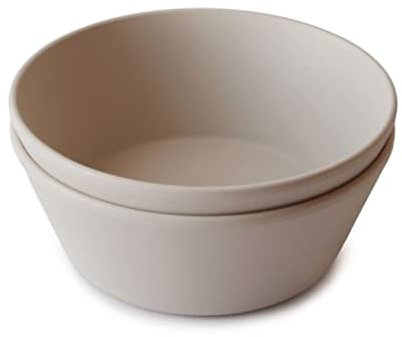 mushie Runde Essgeschirr-Schalen für Kinder | 2er-Set | Hergestellt in Dänemark | BPA-frei | Spülmaschinenfest | Sichere, Hochwertige & Langlebige Erstausstattung | Vanilla