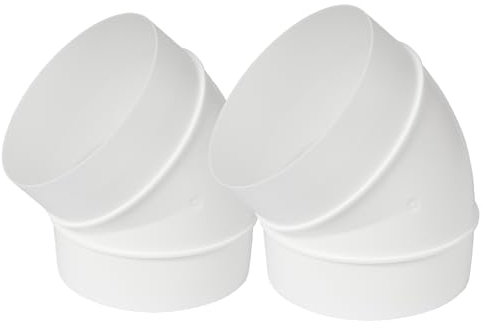 Confezione da 2 tubi da 100 mm, tubo angolare a 45 gradi, ventilazione, tubo rotondo, connettore da 10 cm