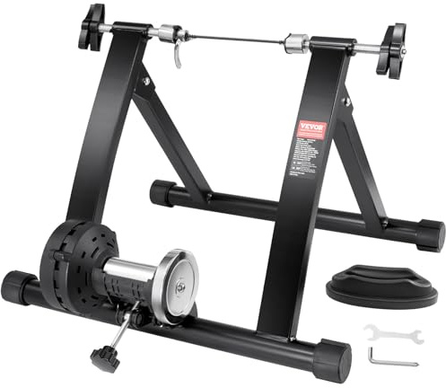VEVOR Support d'Entraînement pour Vélo, Entraîneur de Vélo Magnétique Stationnaire pour Roues 66-74 cm, Moteur à Volant d'Inertie à Réduction de Bruit, Levier à Dégagement Rapide, Exercices Intérieur