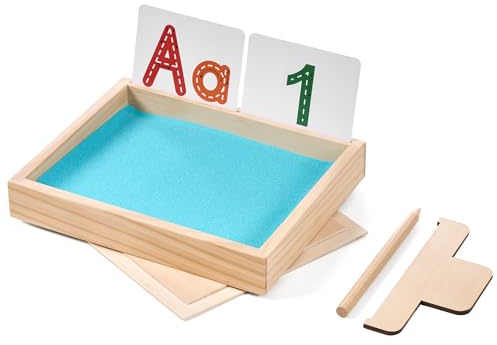 Montessori Sand Tray for Kids,Writing Play Sand Tray with Lid for Classroom Practice Writing Letters and Numbers