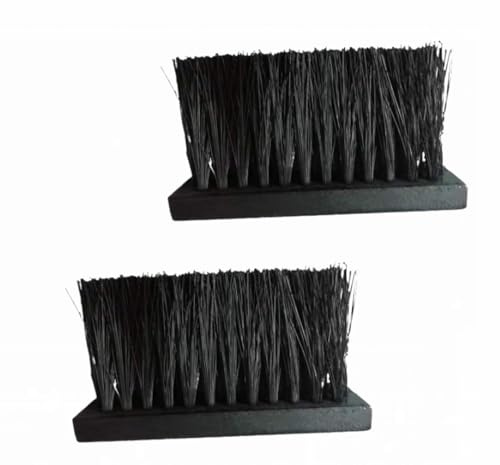 Daaxing Cepillos para chimenea, cabezal de cepillo de repuesto, mango de madera, cabezal de cepillo para chimenea, estufa de fuego, cepillo de chimenea para limpieza del hogar y chimenea (2 unidades)