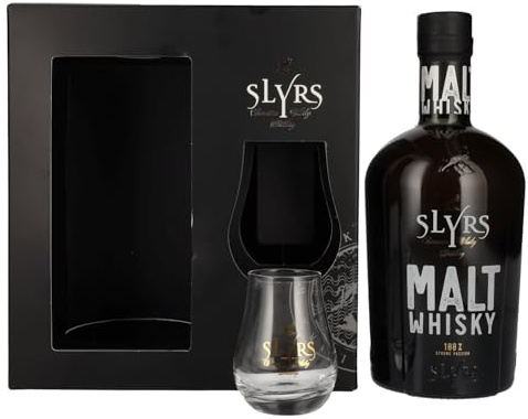 Slyrs Bavarian Malt Whisky Geschenkset mit Glas 0,7 Liter 40% Vol.
