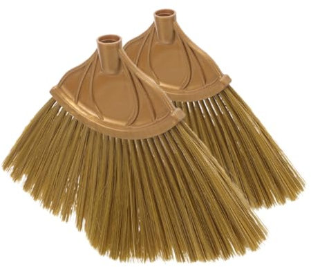 Beavorty 2pcs Plastic Broom Head Replacement Push Broom Head for Home Cleaning for Kitchen and Floor Sweeping