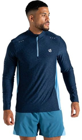 Dare 2b Mens Power Up Jersey Stretch Midlayer Yoga Shirt, Moonltdnmmrl, L EU Blue