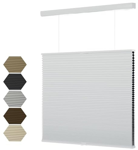 MYshade Top Down Bottom UpïŒTDBUïŒ Cellular Shades, 1.5 inch Cordless Blackout Honeycomb Pleated Blinds for Windows Home Bedroom Office, Light Control, Thermal Insulated, 46 W x 72 H, White
