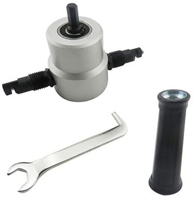 DOITOOL Metal Sheet Nibbler Drill Attachment Dual Head 360° Rotation for Steel Stainless Steel Aluminium