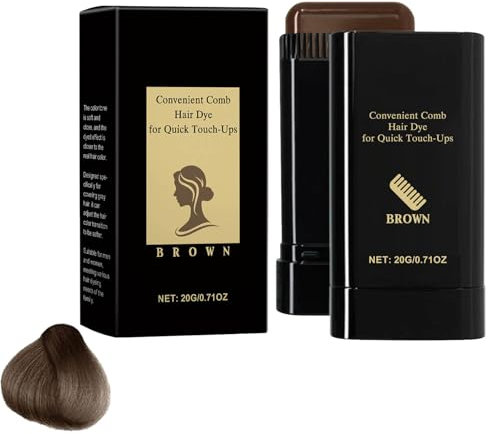 Carylook Instant Hair Color Stick mit Integriertem Kamm,2025 Neu Haarfärbestift für Graues Haar, Ausbesserungskamm 2 in 1,Haarfärbekamm,Wasserfester Haarwurzel-Concealert (Kastanienbraun, 20g)