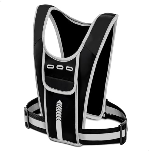 Gilet Reflechissant Velo, Gilet D'hydratation Running Femme, Gilet Trail Homme avec Porte Téléphone Running, Gilet Hydratation Running pour Course, Les Sports de Plein Air, Marathon, Cyclisme