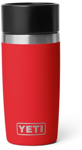 YETI Rambler - Botella de viaje, termo de café de acero inoxidable aislado al vacío con tapa a prueba de fugas, rojo rescate, 355 ml