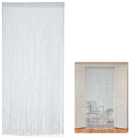 Door Curtains String Drapes Fly Curtain for Doors, Windows, Patio, 100x200cm Elegant Divider Tassel Curtain, Background Panel Screen Strip Tassel Blinds Fly Screen Room Divider Home Party Decoration
