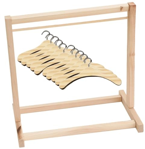 FIXOSHEE Set de Cintres et Support pour Vêtements de Poupée Accessoires pour Armoire Poupée Rangement Organisé pour Habits Miniatures Cintres Inclus Modèle Grand Format