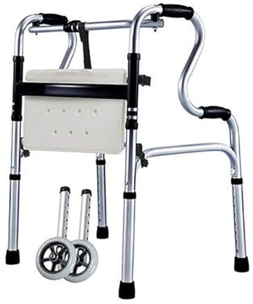 Walker, ayuda para caminar plegable de aluminio ligero 2 en 1 con asiento extraíble