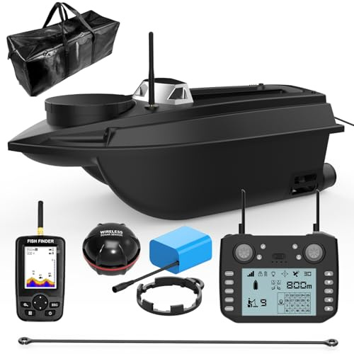 Bateau d'appât de pêche GPS RC avec double moteur sans fil 3 kg, retour automatique de nourriture, télécommande, 800 m de distance, bateau de pêche avec détecteur de poissons 12 V (version sonde)