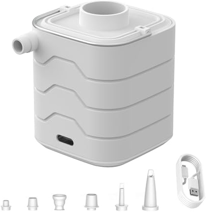 Pompa Elettrica per Aria | Gonfiatore e Sgonfiatore con Luce LED,Gonfiatore Per Galleggianti,per Campeggio Sedie Barche Piscina Tappeti Anelli Cuscini Divani