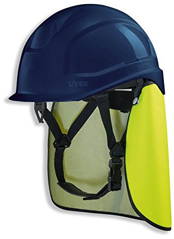 UVEX Schutzhelm pheos S-KR IES - Arbeitsschutz-Helm mit Nackenschutz - Set mit BG Bau Förderung - EN 397, Farbe:blau