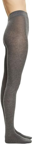 ESPRIT Damen Strumpfhose Plain W Ti Baumwolle Wolle einfarbig 1 Stück, Grau Light Grey Melange 3390-O, 40-42