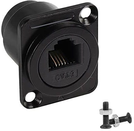 QIANRENON RJ11 Panneau Montage Téléphone Adaptateur CAT3 RJ11 6P4C Femelle à Femelle Téléphonique Prise Connecteur Module, XLR Panneau/D-Type Panneau Montage,pour Téléphone Modem