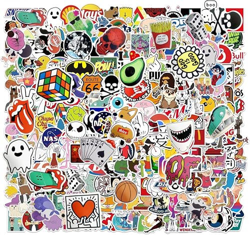 Straßen mode Aufkleber, 300 Stück Trendige Coole Aufkleber Packs für Erwachsene, Teenager, Vinyl Wasserdichte Marken Graffit Abziehbilder für Skateboard, Gitarre, Computer, Roller, Laptop