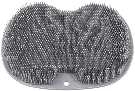 FENGCHUANG Piedi Scrubber per Doccia Tappetino Scrubber Doccia 30 x 22 cm Tappeto Vasca Antiscivolo per Massaggio Schiena Deterge per Circolazione Sanguigna Alleviare la Fatica(Grigio)