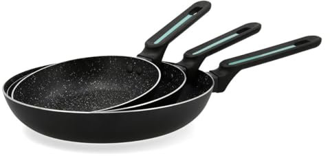 Quid Oasis Set 3 padelle in alluminio pressato 18-22-26 cm Alluminio adatto vetroceramica adatto induzione