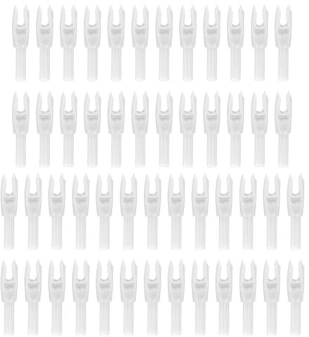 PATIKIL Bogenschießnocken 4,2 mm 0,165, 50 Stück Pfeil Nocken Kunststoff Einsetzbare Pfeilnocken Ersatzteile für Jagdpfeile Compoundbogen Recurvebogen, Weiß