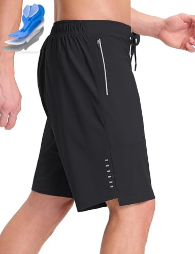 baleaf Men's Mountain Bike Shorts 4D Padded Loose-fit MTB Cycling Lightweight Bicycle Biking Shorts Zipper Pockets Black M