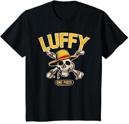 Niños Sombrero de paja piratas mono D Luffy cráneo huesos cruzados niños Camiseta