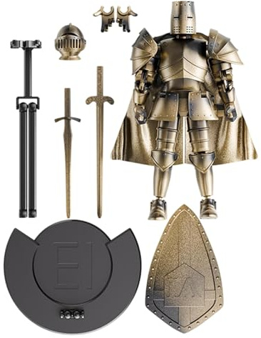 Hogvinnatil Modello di action figure Robot figura - Modello completo di cavaliere medievale multi-articolato,Figura mobile statua flessibile con testa girevole a 360