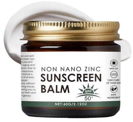 Zinc Oxide Sunscreen, Tallow Sunscreen for Face & Body, Waterproof SPF50 Sun Block Lightweight & Anti-Ageing, All Day Sun Cream for All Skin Types