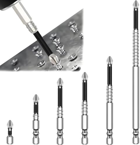6pcs Magnetic Drill Bits, High Magnetic Screwdriver Drill Bit Set, Anti-Slip Screwdriver Bits, Magnetic Screwdriver Sets for DIY, Woodworking, and Automotive Maintenance