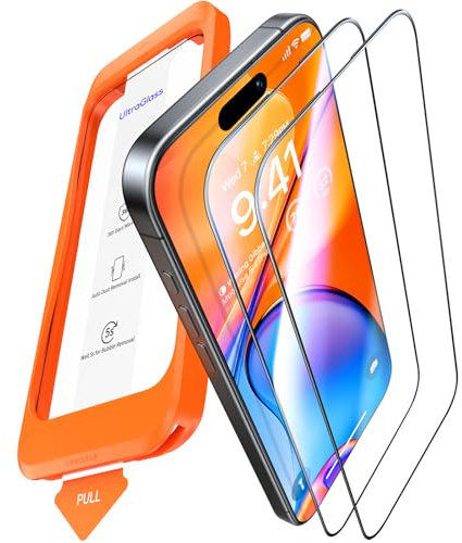 UltraGlass UNBREAK TOP 9H+ Armor for iPhone 17 Pro Max Screen Protector [NO.1 Military Grade Shatterproof] Screen Protector 17 Pro Max Tempered Glass 17 ProMax, Longest Durable, Full Coverage, 2 Pack