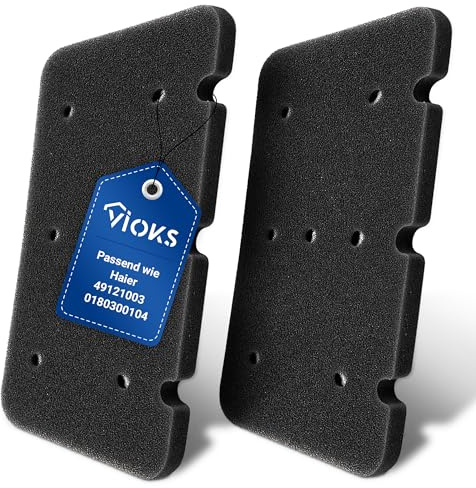 VIOKS 2 x filtermatta för värmeväxlare ersättning för Candy Hoover Haier 49121003 0180300104 filtersvamp luddfilter torkfilter skum värmeväxlare filter för torktumlare kondenstorkare