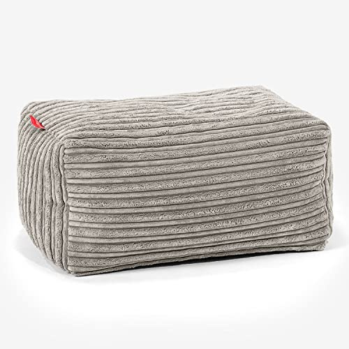 Lounge Pug - CORD - Bean Bag Footstool - Small - Mink - (Size 20cm H x 35cm D x 45cm Wide)