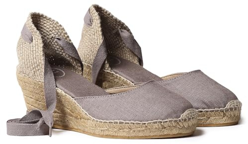 Toni Pons Espadrillas da Donna in Tessuto di Cotone - CALONGE - Taupe, 41 EU