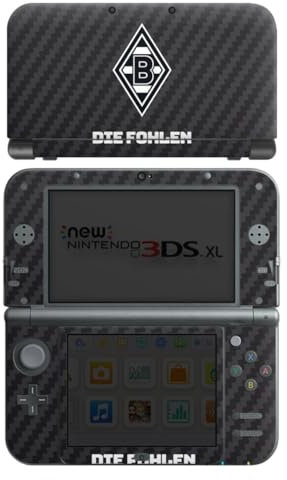 DeinDesign Skin kompatibel mit Nintendo New 3DS XL Folie Sticker Borussia Mönchengladbach Carbon Gladbach