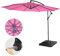 Mendler Ampelschirm Acerra, Sonnenschirm Sonnenschutz, Ø 3m neigbar, Polyester/Stahl 11kg mit Ständer - pink