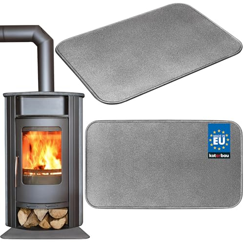 KOTARBAU® Ugnsgolvplåt 790 x 480 mm, golvskydd för eldstäder silver