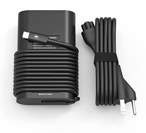 YBRUZRUB 65w 45w USB-C Type C Laptop Charger Compatible with Dell Latitude 7275 7370 5420 5285 5290 5520 XPS 13 9250 9360 9365 9370 9380 9350 Chromebook 3100 3400 la65nm170 02YK0F Adapter Power Cord
