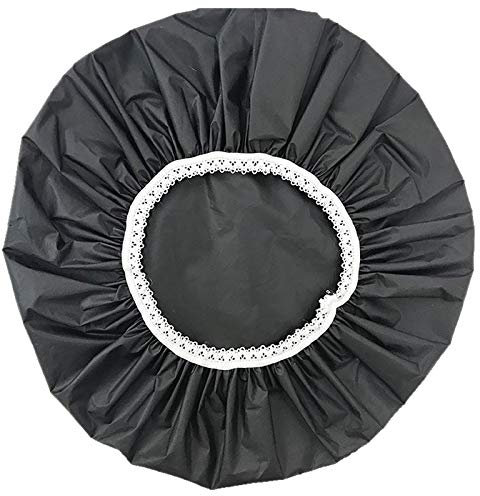 Vrttlkkfe 1 bonnet de douche imperméable pour , bonnet de bain, bonnet de douche élastique pour hôtel (noir)