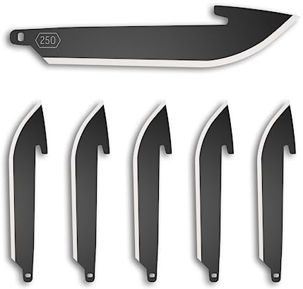 OUTDOOR EDGE 2.5 Drop-Point Blade Pack (Black, 6 Blades), Compatibility Blade Code 250