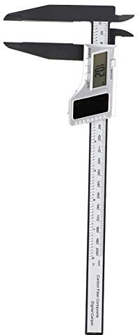 Pied à Coulisse Numérique de 200mm, Pied à Coulisse Numérique en Fibre de Carbone à Puissance Solaire avec Mâchoire Longue de 75mm pour les écoles, la Menuiserie (Pied à coulisse numérique carbone