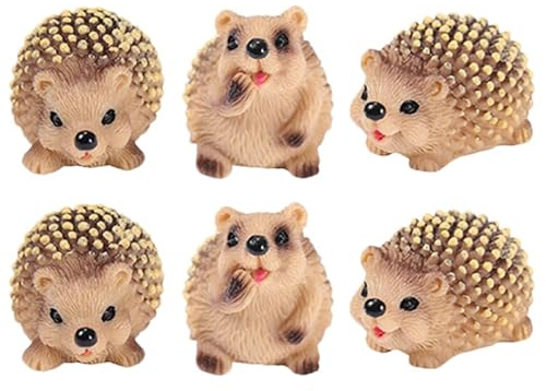 Yardwe Kleine Igel Gartenfigur Aus Harz 3.2X2.4X1.9 Zoll Realistische Igel Deko Für Innenbereich Und Blumentopf Herbstliche Mini Landschaft
