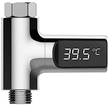 LHKJ badtermometer med LED-skärm, duschtermometer 5 ~ 85 ℃, vatten duschtermometer 360° vridbar skärm för huvudkök badrum
