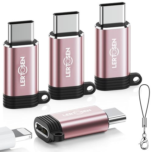 Lightning to USB C Adapter 4 Pack for iPhone 18 Pro Max/18 Pro/Duo/17/16/15