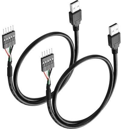 PNGKNYOCN Dupont 5 Pines Macho Cable Adaptador USB, USB a Dupont 5 Pines con 0,1/2,54 mm de Paso de Cable de Placa Base 50CM/1.64FT (2-Pack)